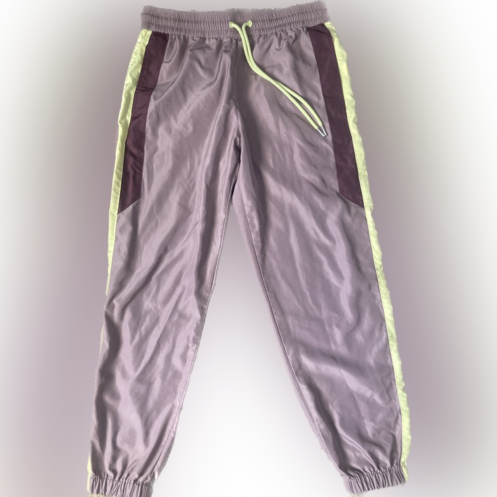 Forever 21 men lavender and neon yellow track joggers